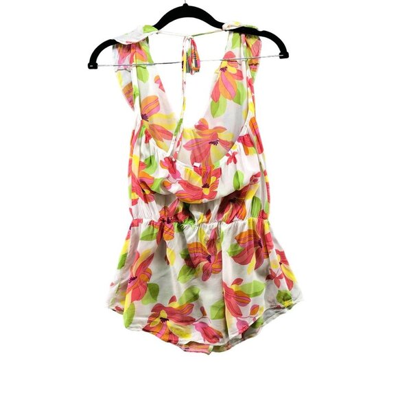 Victoria's Secret Halter Cami Top Womens XS V-Neck Floral Babydoll Colorful - Picture 2 of 10
